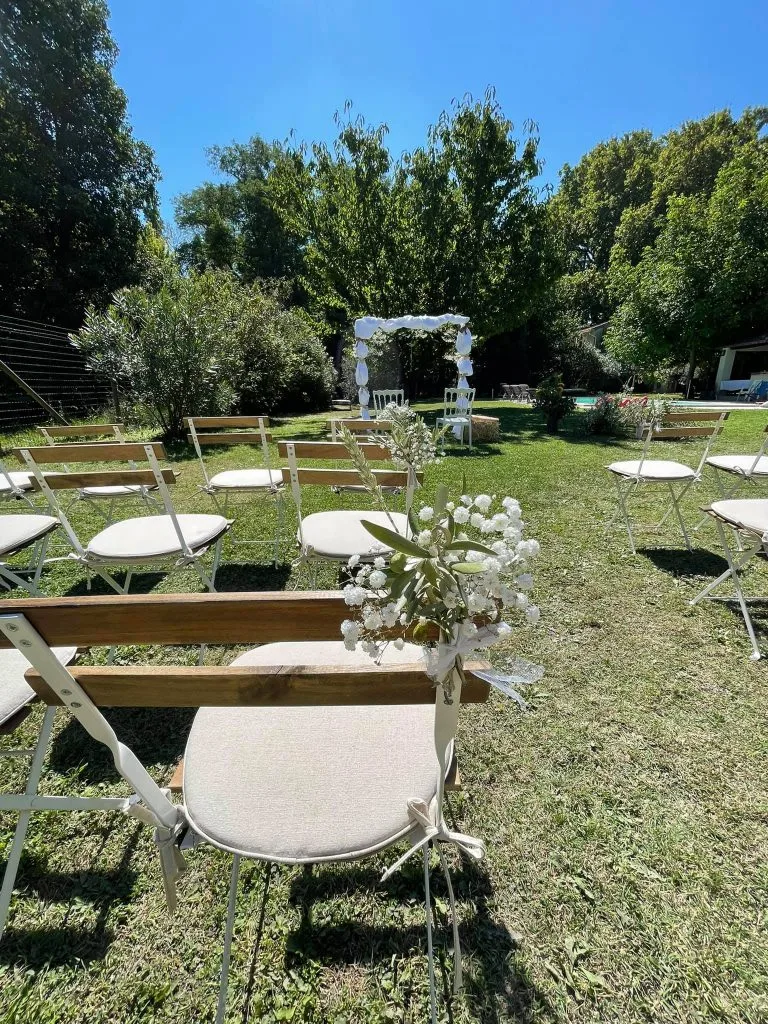 Boat mooring in the marina of the Mas de Barthe resort